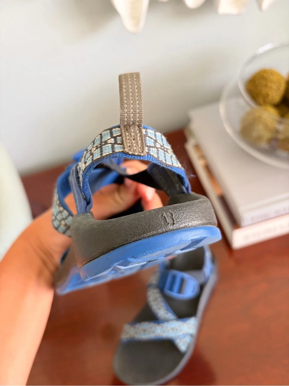 Chaco Kids Blue Multi-Pattern Strap Sandals